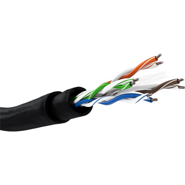 Goobay CAT 6 Outdoor Network Cable Set, U/UTP, black 100 m