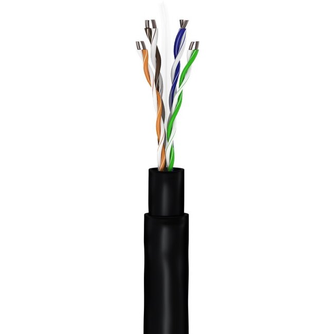 Goobay CAT 6 Outdoor Network Cable Set, U/UTP, black 100 m
