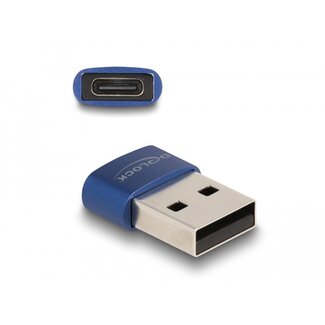 DeLOCK Delock USB 2.0 Adapter USB Type-A male to USB Type-C™ female blue
