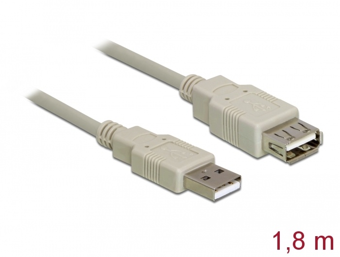 Delock USB 2.0 A Male naar USB 2.0 A Female - 1.8 m