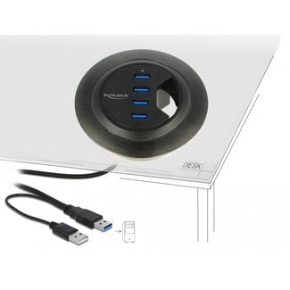 DeLOCK Delock In-Desk Hub 4 Port USB 5 Gbps