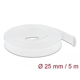 DeLOCK Delock Braided Sleeve stretchable 5 m x 25 mm white