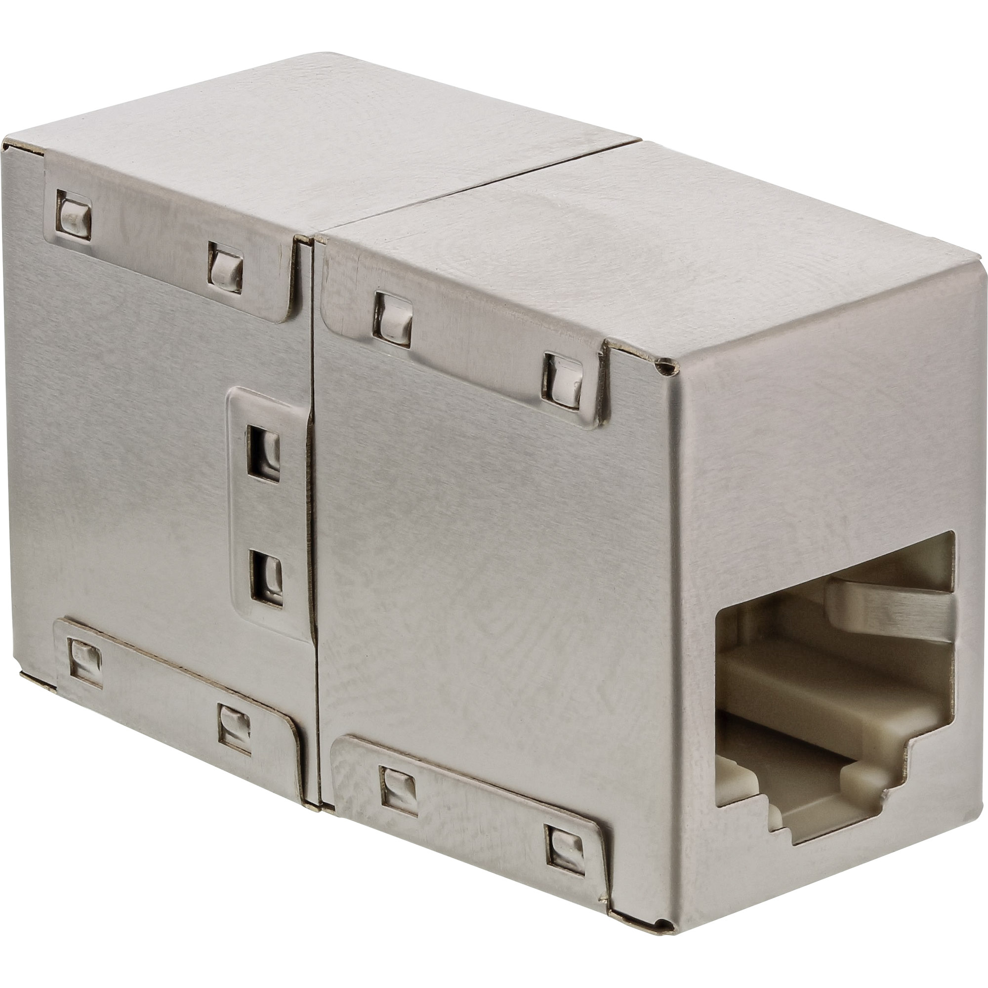 InLine 69990. Aansluiting 1: RJ45 female, Aansluiting 2: RJ-45. Kleur van het product: Zilver
