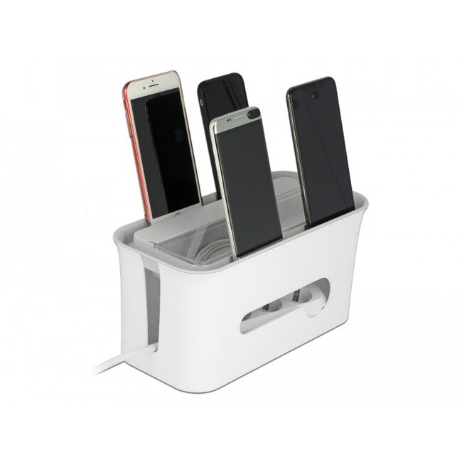 Delock Cable Management box with storage case white / grey