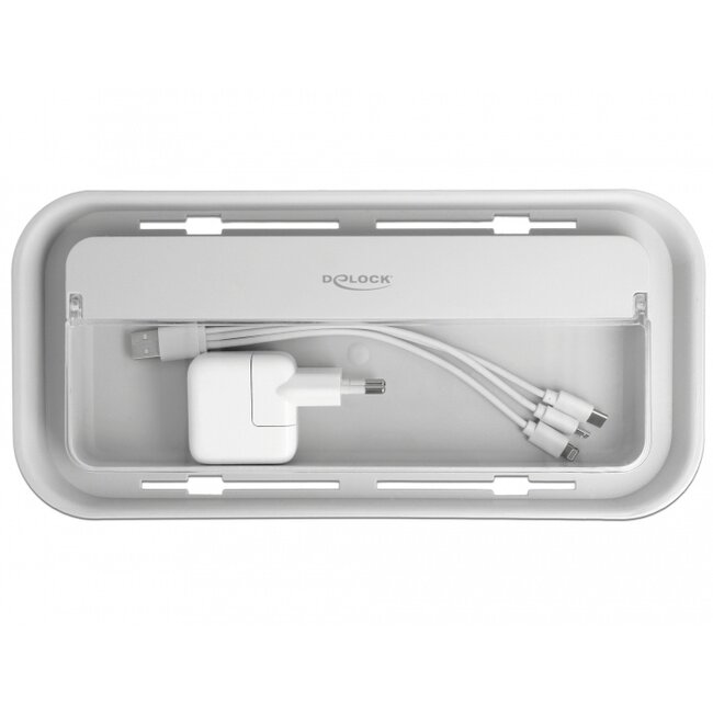 Delock Cable Management box with storage case white / grey