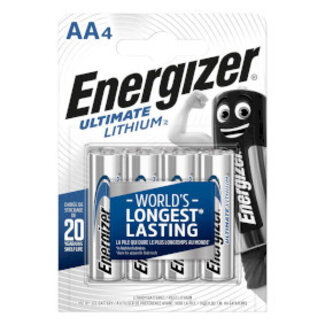 Energizer Lithium Batterij AA | 1.5 V DC | 3000 mAh | 4-Blister | Zilver