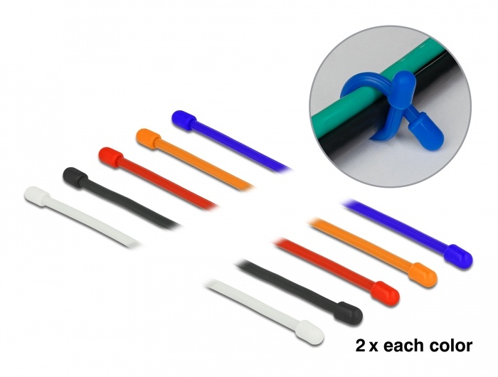 Delock Cable Ties flexible L 150 x W 4 mm assorted colors set 10 pieces |