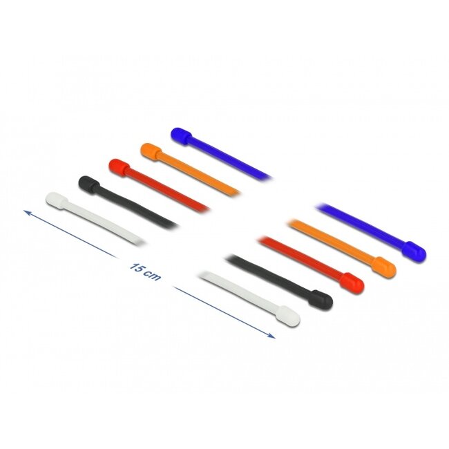 Delock Cable Ties flexible L 150 x W 4 mm assorted colors set 10 pieces