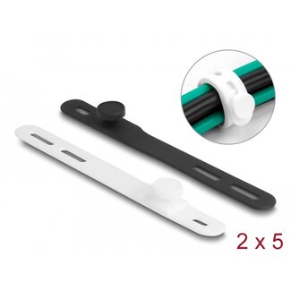 DeLOCK Delock Soft Tie flexible reusable set 10 pieces black / white