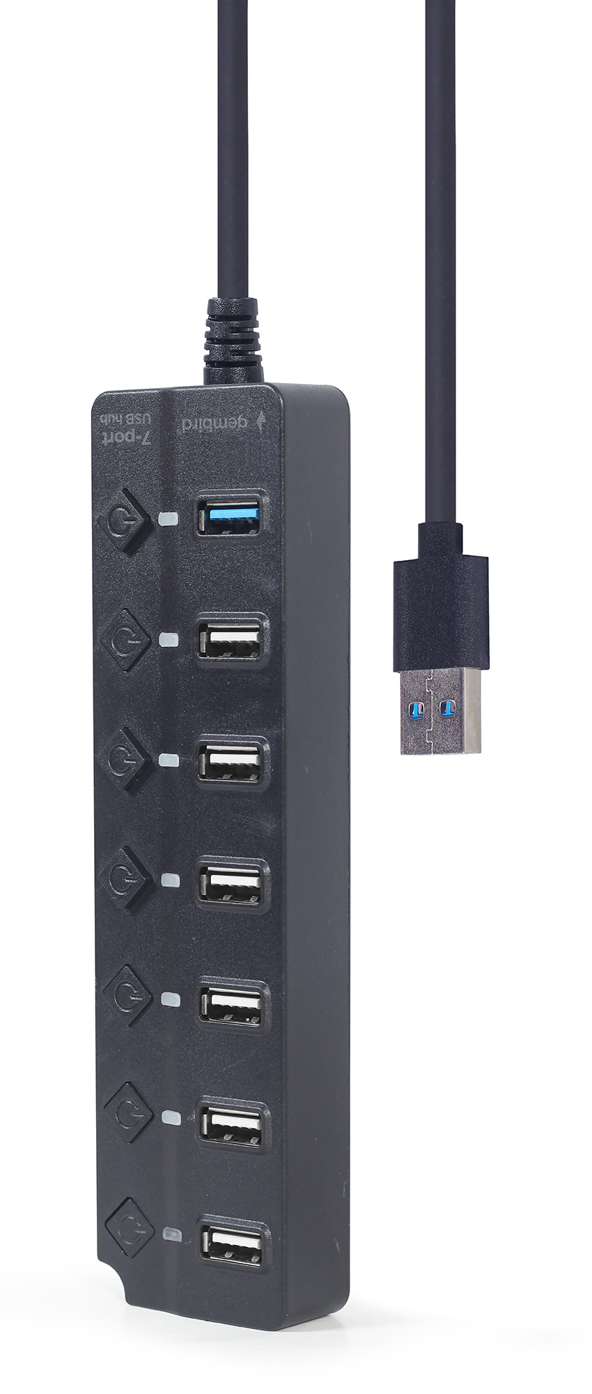 Gembird - hub - 7-port with switches Zwart - 7 ports USB hub - 7 - Zwart