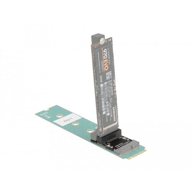 Delock Adapter M.2 key A+E male to key M slot angled with holder