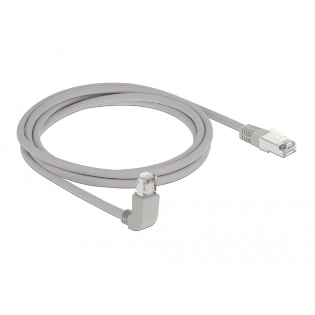 Delock Network cable RJ45 Cat.5e SF/UTP upwards angled / straight 2 m