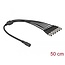 Delock DC Splitter Cable 5.5 x 2.1 mm 1 x female to 6 x male screwable