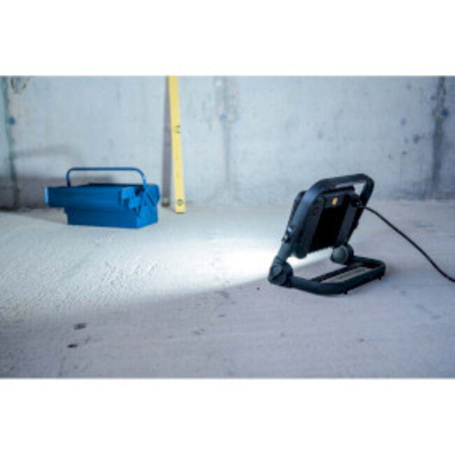 Mobiele LED bouwlamp JARO 14060 M / LED werklamp 100W voor buiten (LED schijnwerper met 5m kabel, LED noodverlichting met 11500lm gemaakt van hoogwaardig aluminium, dimbaar, IP65)