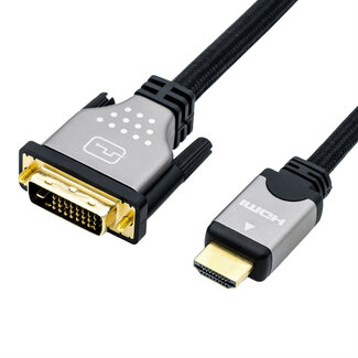 Roline ROLINE Monitorkabel DVI (24+1) - HDMI, M/M, zwart / zilver, 1,5 m