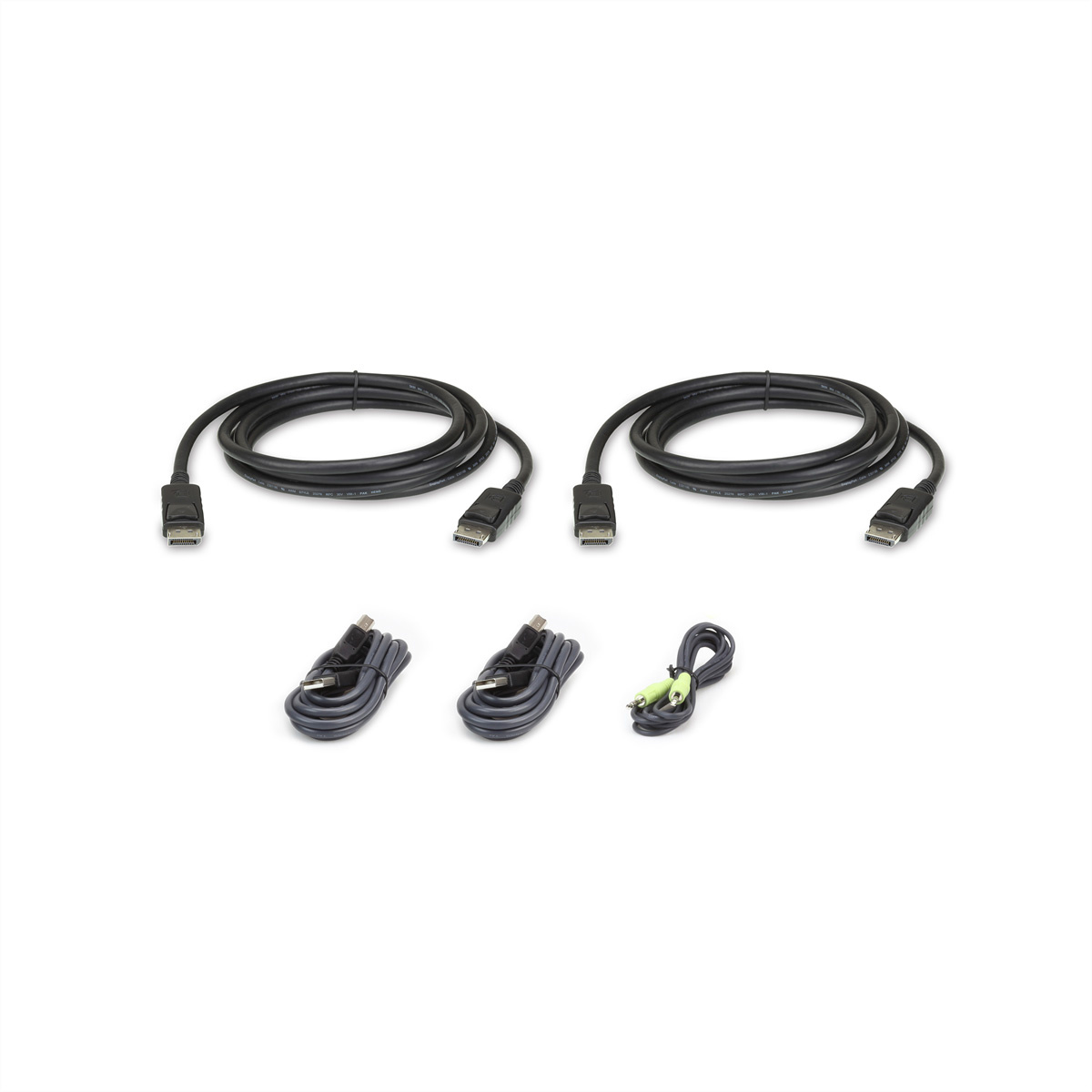 Aten 1.8M USB DisplayPort Dubbel Beeldscherm Veilige KVM Kabelpakket. Snoerlengte: 1,8 m, Aansluiting toetsenbord: USB, Aansluiting muis: USB. Gewicht: 420 g, Gewicht verpakking: 4