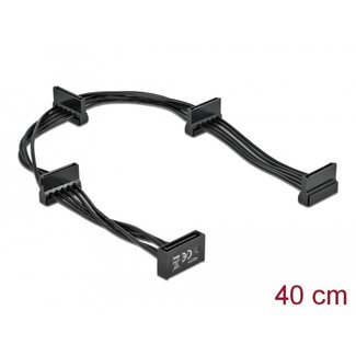 DeLOCK Delock Cable Power SATA 15 pin plug > 4 x SATA 15 pin receptacle 40 cm black