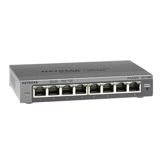 NETGEAR Netgear ProSAFE Unmanaged Plus Switch - GS108E - 8 Gigabit Ethernet poorten