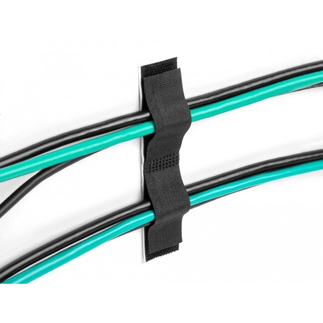 Delock Hook-and-Loop Cable Holder self-adhesive L 110 mm x W 20 mm set 10 pcs black