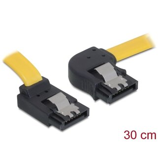 DeLOCK Delock SATA 3 Gb/s Cable upwards angled to right angled 30 cm yellow