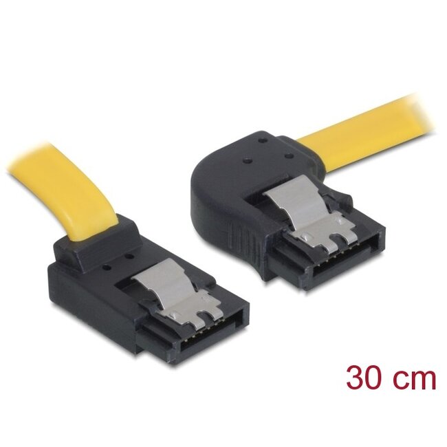Delock SATA 3 Gb/s Cable upwards angled to right angled 30 cm yellow