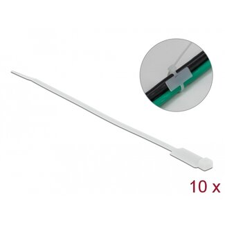 DeLOCK Delock Cable Tie with Label Tap L 190 x W 4.8 mm white 10 pieces
