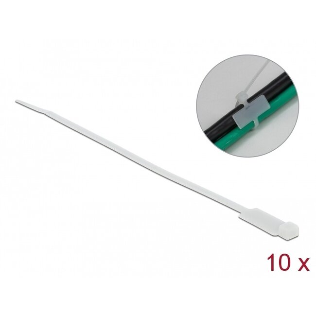 Delock Cable Tie with Label Tap L 190 x W 4.8 mm white 10 pieces