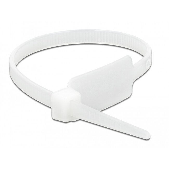 Delock Cable Tie with Label Tap L 190 x W 4.8 mm white 10 pieces