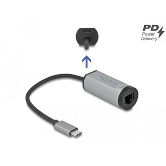 DeLOCK Delock USB Type-C™ Adapter to Gigabit LAN with Power Delivery port grey