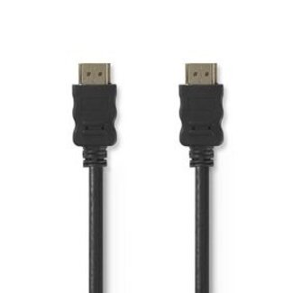 Nedis High Speed ​​HDMI™-Kabel met Ethernet | HDMI™ Connector | HDMI™ Connector | 4K@30Hz | ARC | 10.2 Gbps | 5.00 m | Rond | PVC | Zwart | Doos