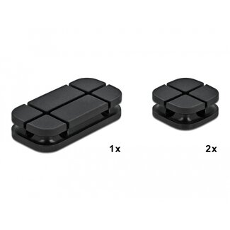 DeLOCK Delock Cable Holder Combo Set 3 pieces black