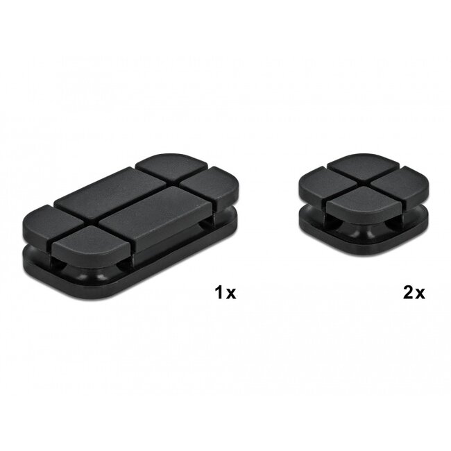 Delock Cable Holder Combo Set 3 pieces black