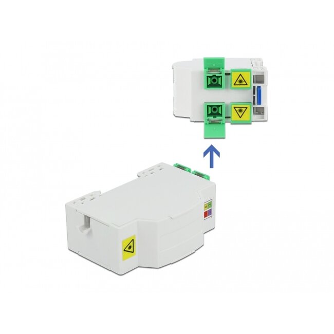 Delock Optical Fiber Connection Box for DIN Rail 4 x SC Simplex or LC Duplex