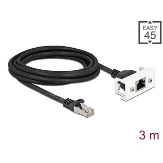 DeLOCK Delock Network Extension Cable for Easy 45 Module S/FTP RJ45 plug to RJ45 jack Cat.6A 3 m black
