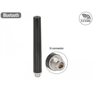 DeLOCK Delock Dual Band WLAN WiFi 6 Antenna N jack 4 - 6 dBi 16.55 cm omnidirectional fixed outdoor black