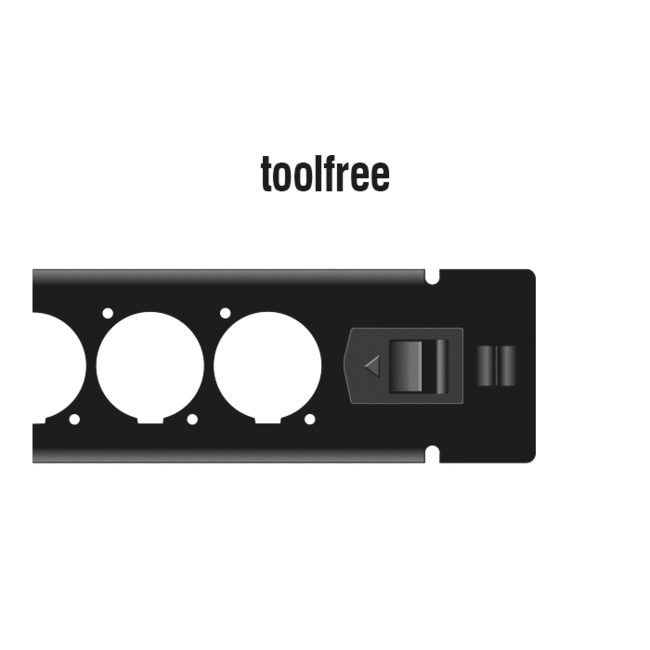 Delock 19″ Brush Strip with cable holder tool free 1U black