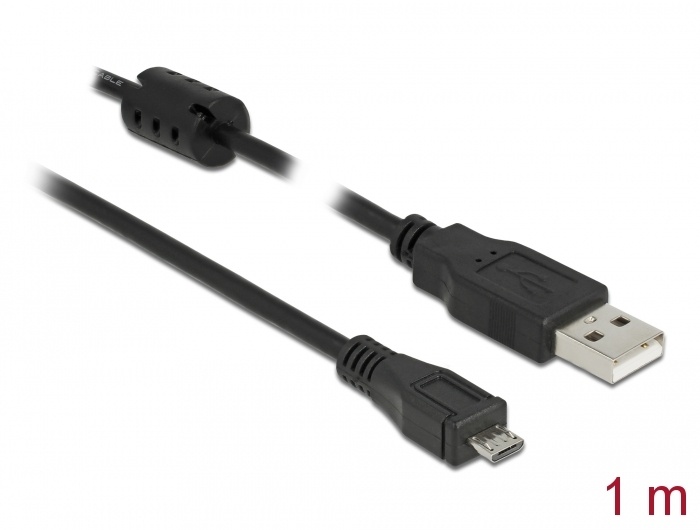Delock - USB 2.0 A Male naar USB 2.0 Micro Male - 1 m