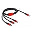 Delock USB Charging Cable 3 in 1 USB Type-C™ to Lightning™ / Micro USB / USB Type-C™ 1 m black / red