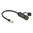 Delock Cable RJ45 plug to RJ45 jack Cat.6A for built-in with M20 thread and housing IP68 dust and waterproof 25 cm black