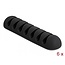 Delock Cable Holder with 7 feed-throughs self-adhesive Set 6 pieces black