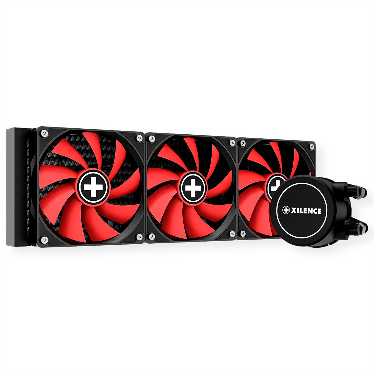 Xilence Performance A+ XC978. Soort: Alles-in-één vloeistofkoeler, Ventilator diameter: 12 cm. Kleur van het product: Zwart, Rood