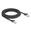 Delock RJ45 Network Cable with braided jacket Cat.6A S/FTP plug to plug 5 m black