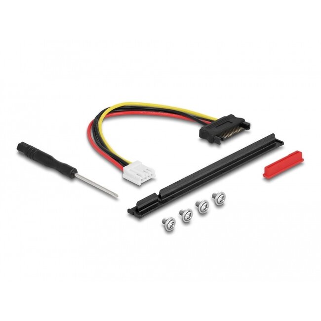 Delock M.2 Key A+E to PCIe x16 NVMe Adapter angled with 20 cm cable