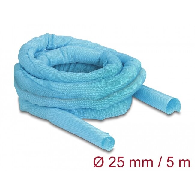 Delock Woven Sleeve self-closing heat-resistant 5 m x 25 mm blue