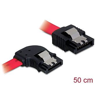 DeLOCK Delock SATA 3 Gb/s Cable straight to left angled 50 cm red