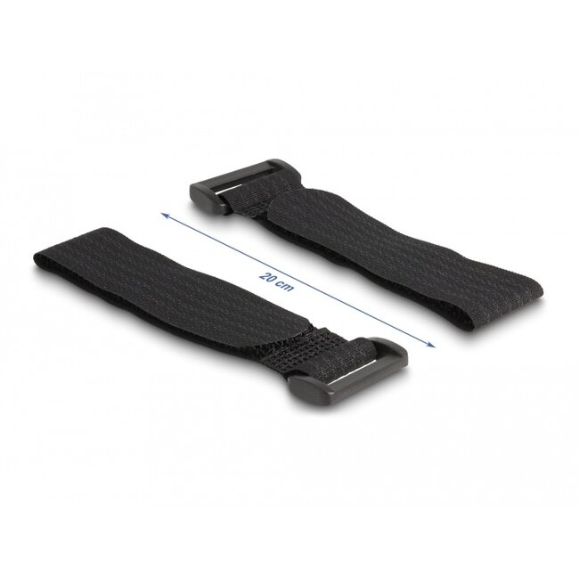 Delock Hook-and-loop pad self-adhesive with hook-and-loop cable tie set 10 pieces black