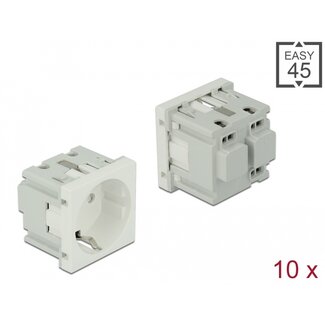 DeLOCK Delock Easy 45 Grounded Power Socket 45 x 45 mm 10 pieces