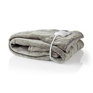 Nedis Elektrische Deken | Bovendeken | 1 Persoon | 180 x 130 cm | 9 Warmte Standen | Wasmachinebestendig | Oververhittingsbeveiliging | Digitale bediening | Fleece
