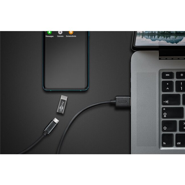 Goobay USB-C™ to USB 2.0 Micro-B Adapter, grey