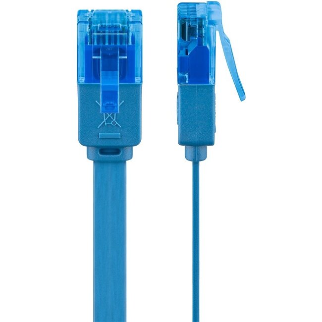 Goobay CAT 6A Flat Patch Cable U/UTP, blue 0.5 m